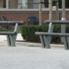 Skate parkbank Level X 86 Moderne kunststof parkbanken op schoolplein voor jongeren